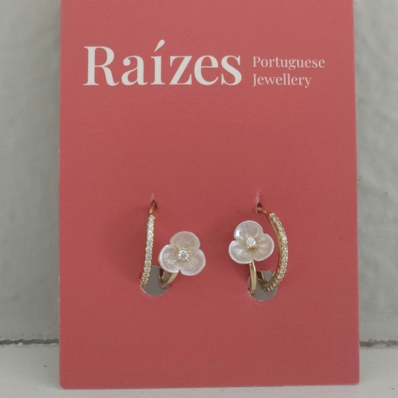 NWT Raízes Portuguese Jewelry Huggie Earrings - Picture 2 of 3